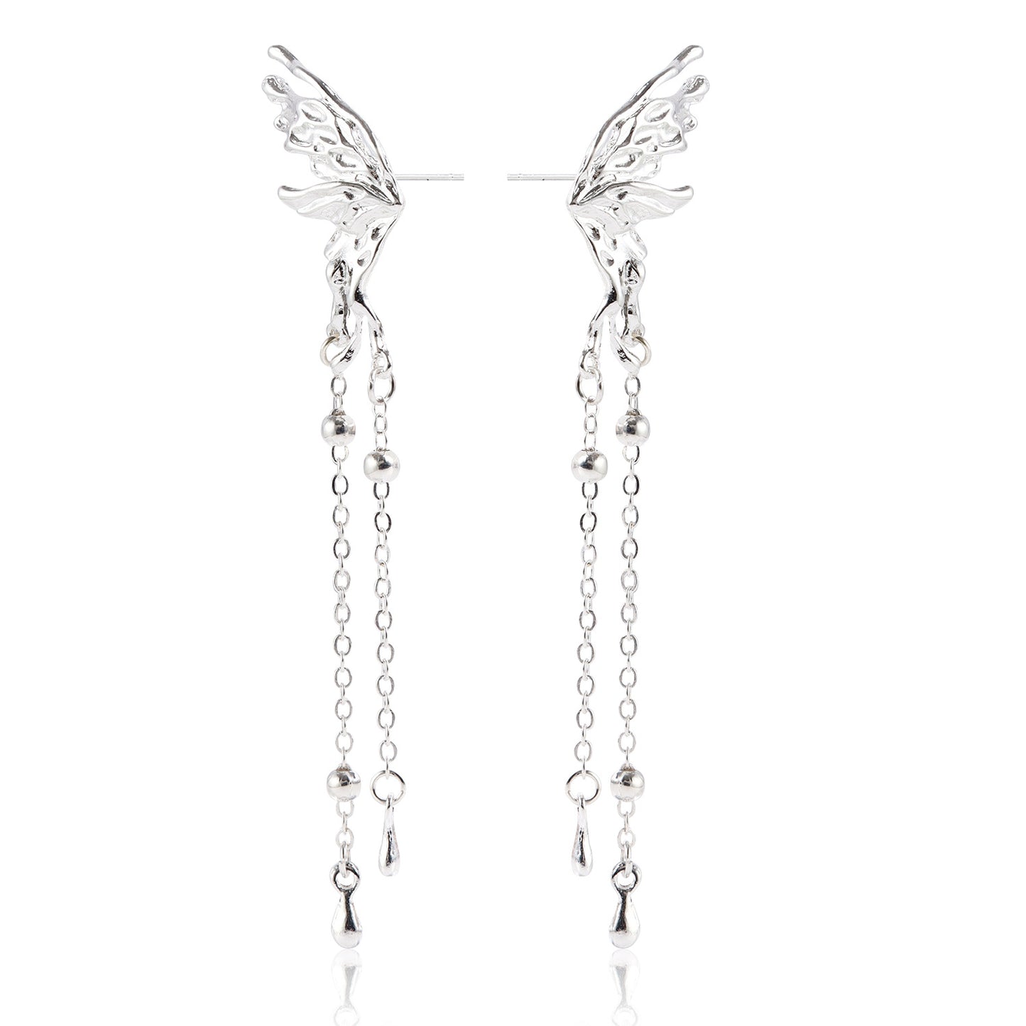 Elegant Butterfly-Shaped Dangle Earrings for Women in Alloy with Plated Finish, Fashion-Forward Geometric Design
