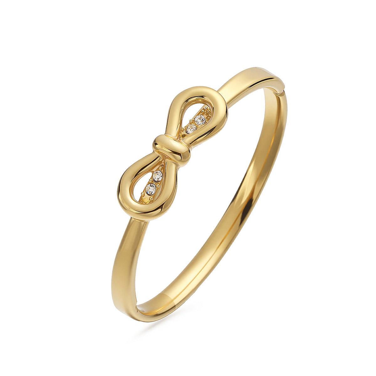 Minimalist 18K Gold Plated Stainless Steel Bracelet with Cubic Zirconia for Women