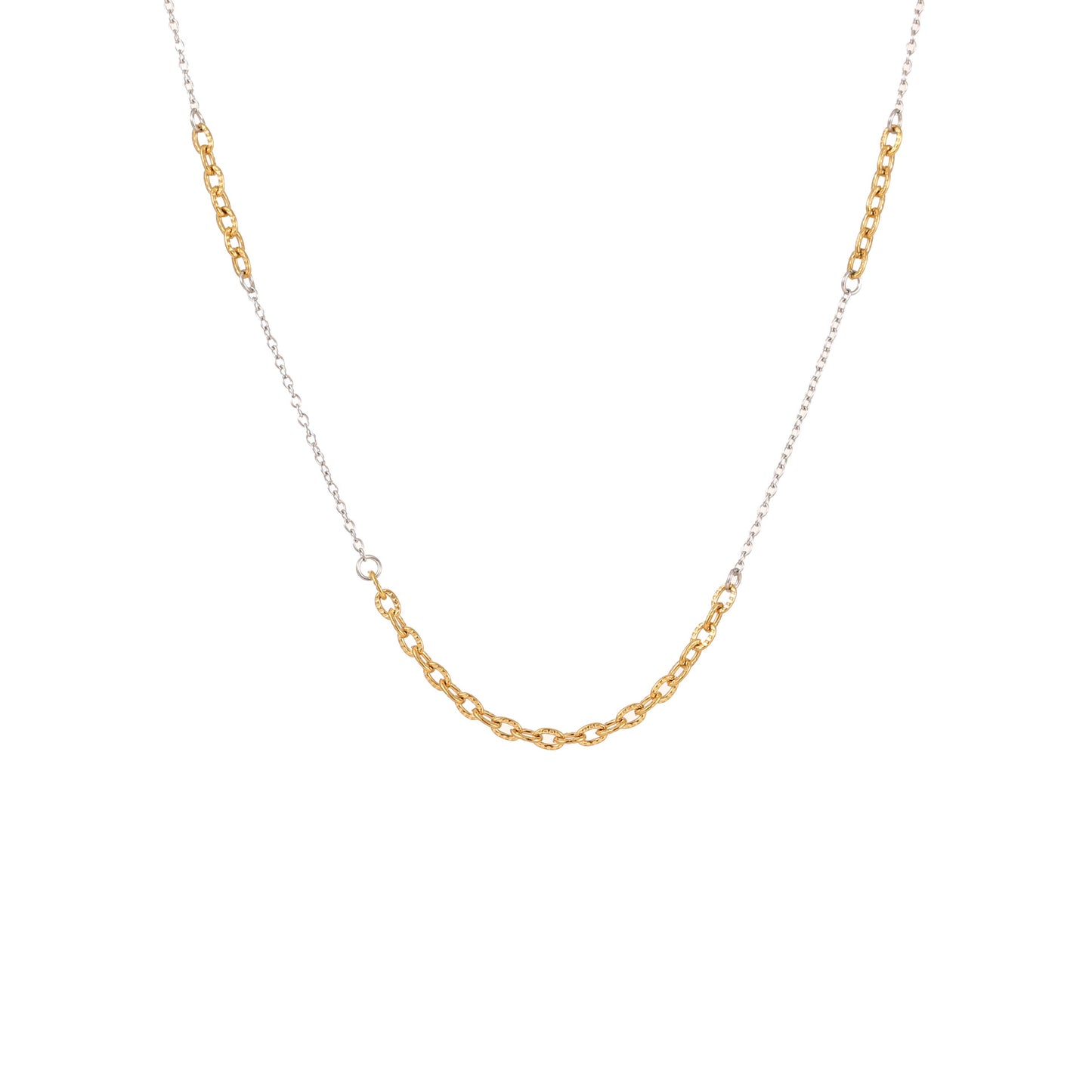 Collana geometrica alla moda in acciaio inossidabile con finitura placcata per donna