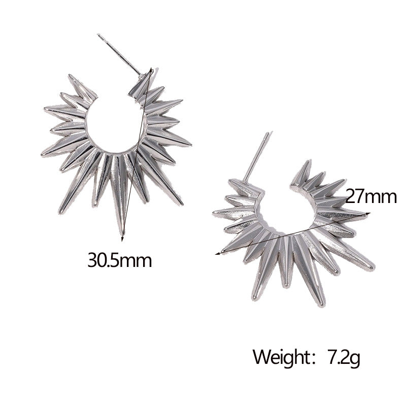 Minimalist Geometric Stainless Steel Earrings with 18K Gold Plating for Women, Hypoallergenic Titanium Steel Studs, Fade-Resistant Luxury Ear Jewelry