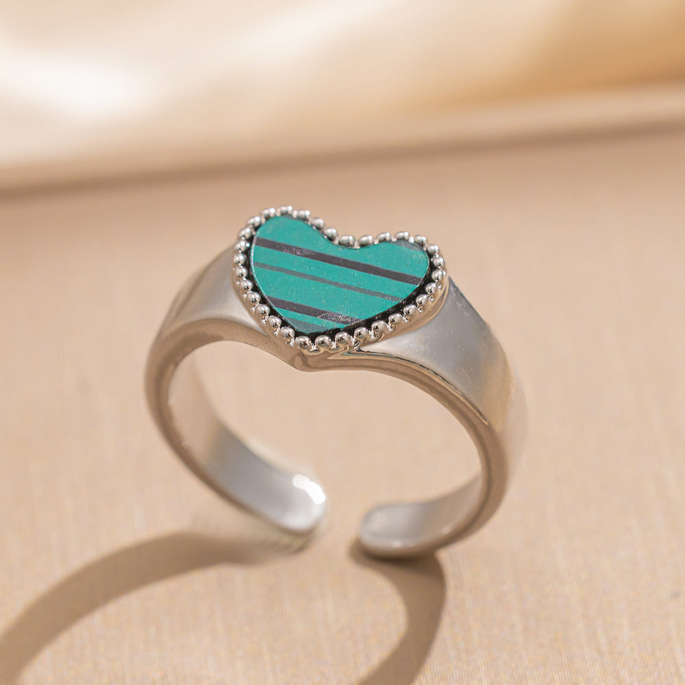 Luxury Minimalist Adjustable Open Ring for Women with Gold-Plated Copper Band and Zircon Stone Accent in Heart and Floral Shape