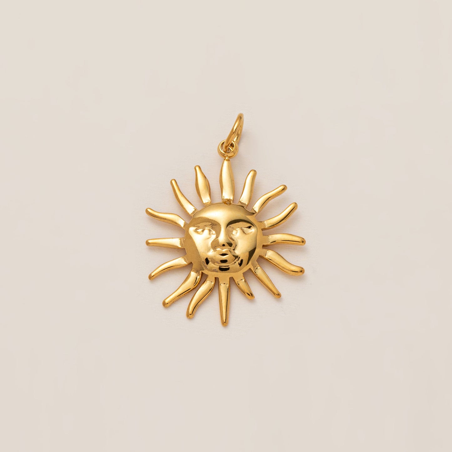 Vintage PVD 18K Gold Plated Stainless Steel Geometric Moon Sun Pendant Cable Chain Necklace Charm Bar