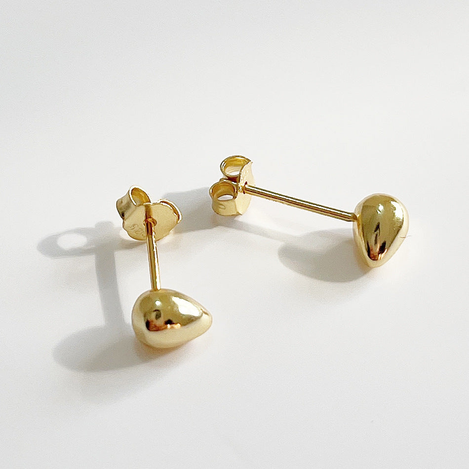 Pendientes de plata de ley 925 con diseño geométrico de lágrima bañados en oro de 18K