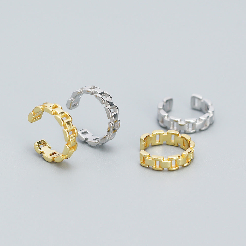 Minimalist Fashion-Commuter Style 925 Sterling Silver Clip-On Earrings for Women and Men — Pain-Free Ear Cuff Hoop Design