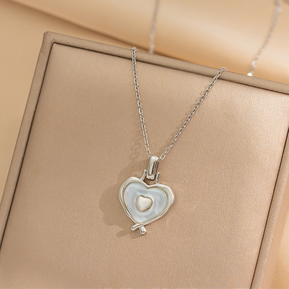 Minimalist Geometric Titanium Steel Necklace for Women with Gold Plating Locket Chain Fashion Accessory