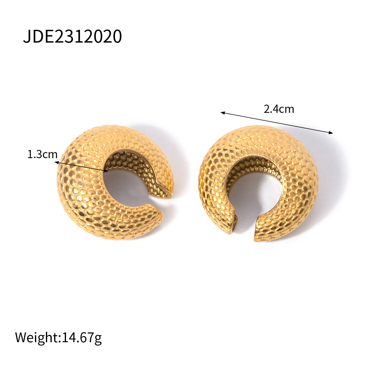 Unique Asymmetric Ins Style 18K Gold Plated Stainless Steel Fish Scale Ring Earring Bracelet Set for Women
