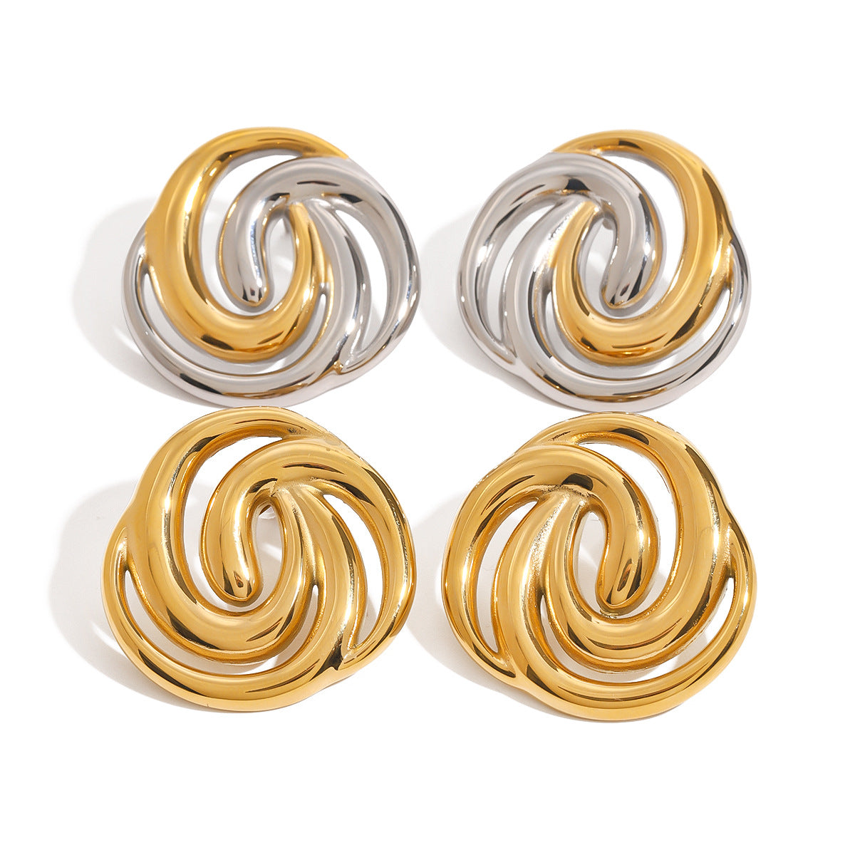 Orecchini di lusso in acciaio inossidabile placcato oro 18K con triangolo geometrico