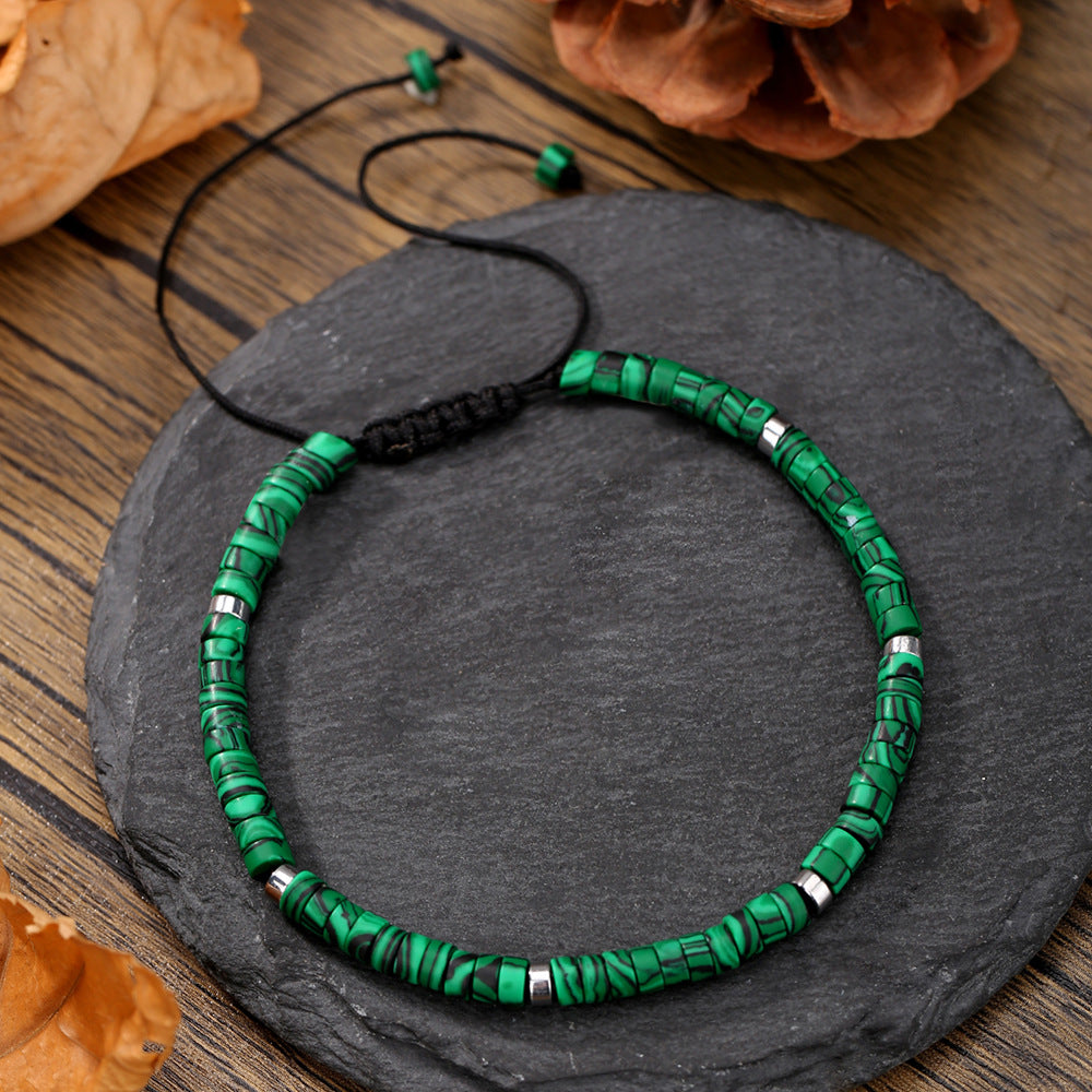 Bohemian Handmade Beaded Turquoise and Agate Bracelet for Unisex