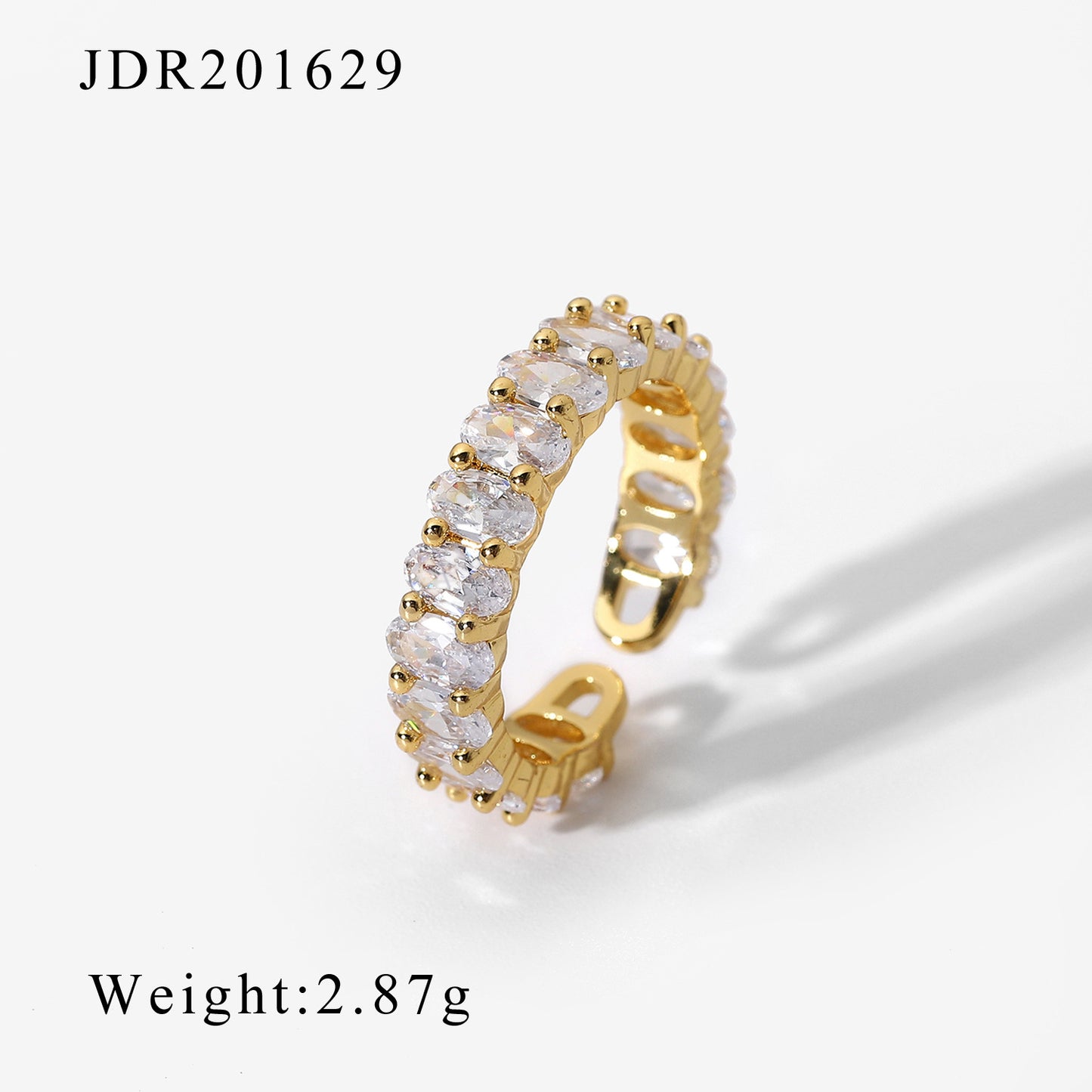 Anello da donna minimalista Boho in rame con intarsio di zirconi, fascia regolabile
