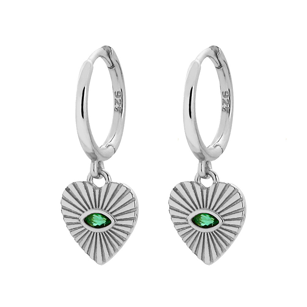 Orecchini a Cuore in Argento Sterling 925 Placcato con Strass