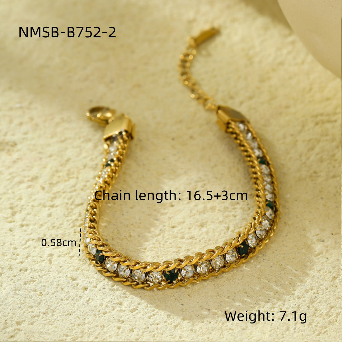 Minimalist Titanium Steel Bracelet for Women with Colorful Zircon Inlay and Plated Finish