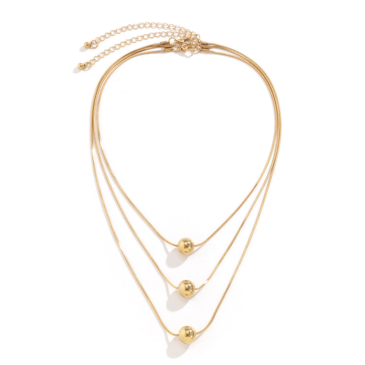 Collana pendente geometrica stile punk da donna con catena a serpente multistrato e struttura in metallo