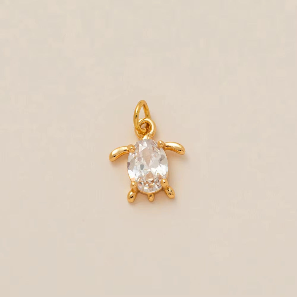 Minimalist Elegant Plated Brass Heart Butterfly Animal Floral Charm Bar for Cable Chain Necklace DIY Accessories