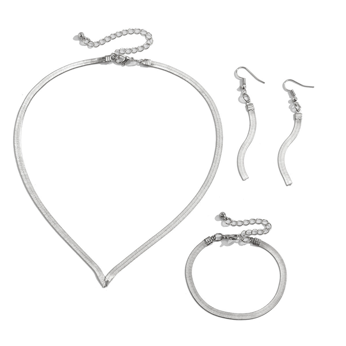 Minimalist Geometric Brass Plated Snake Chain Necklace for Women