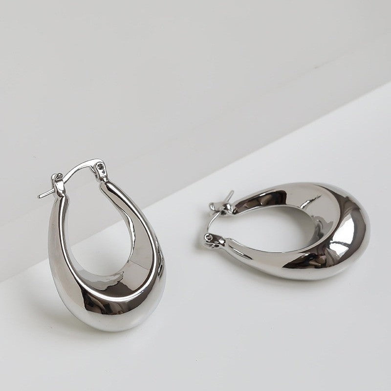 Aretes Geométricos Minimalistas de Cobre con Acabado Chapado para Mujer Pendientes Modernos y Versátiles