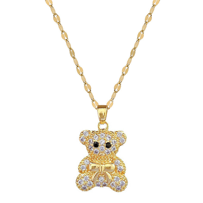 Collana Pendente Farfalla Lusso Acciaio Titanio Catena Geometrica Dolce Donna Unisex Collana a Clavicola