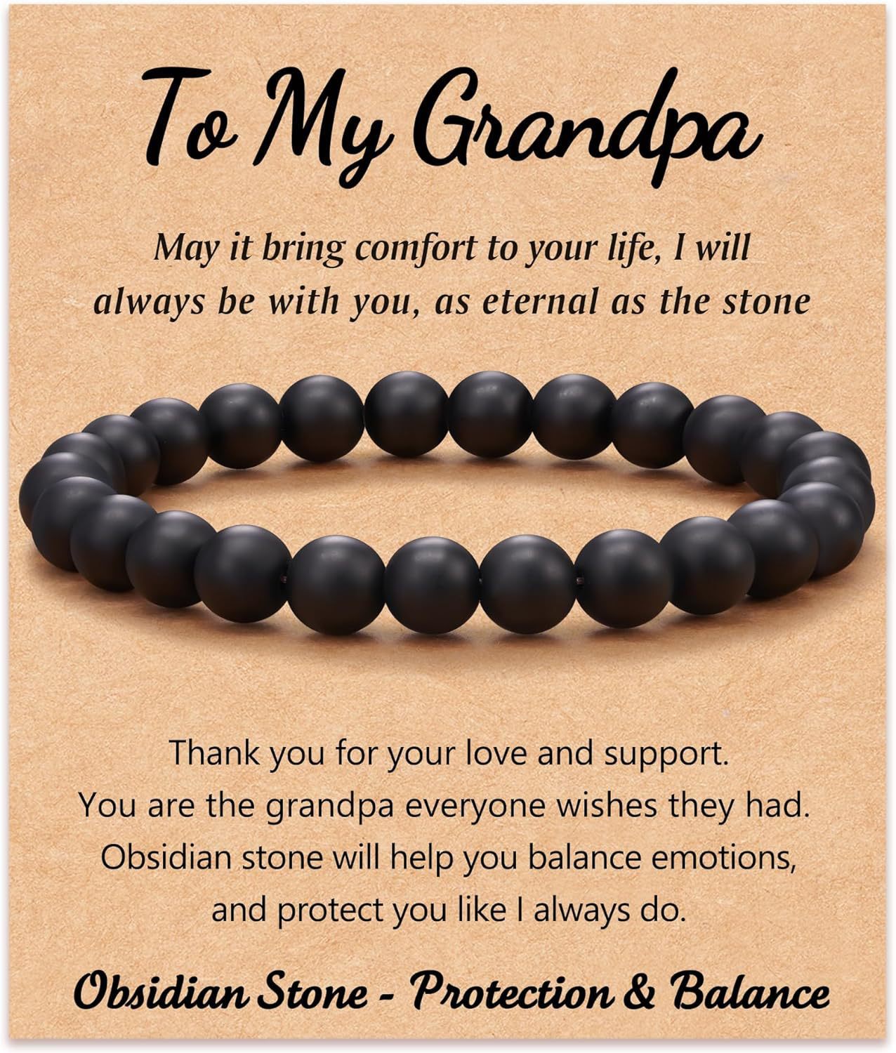 Men's Geometric Round Agate Beaded Bracelet