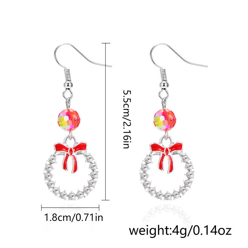 Ins Style Snowflake Shaped Zinc Alloy Dripped Enamel Long Tassel Earrings for Women