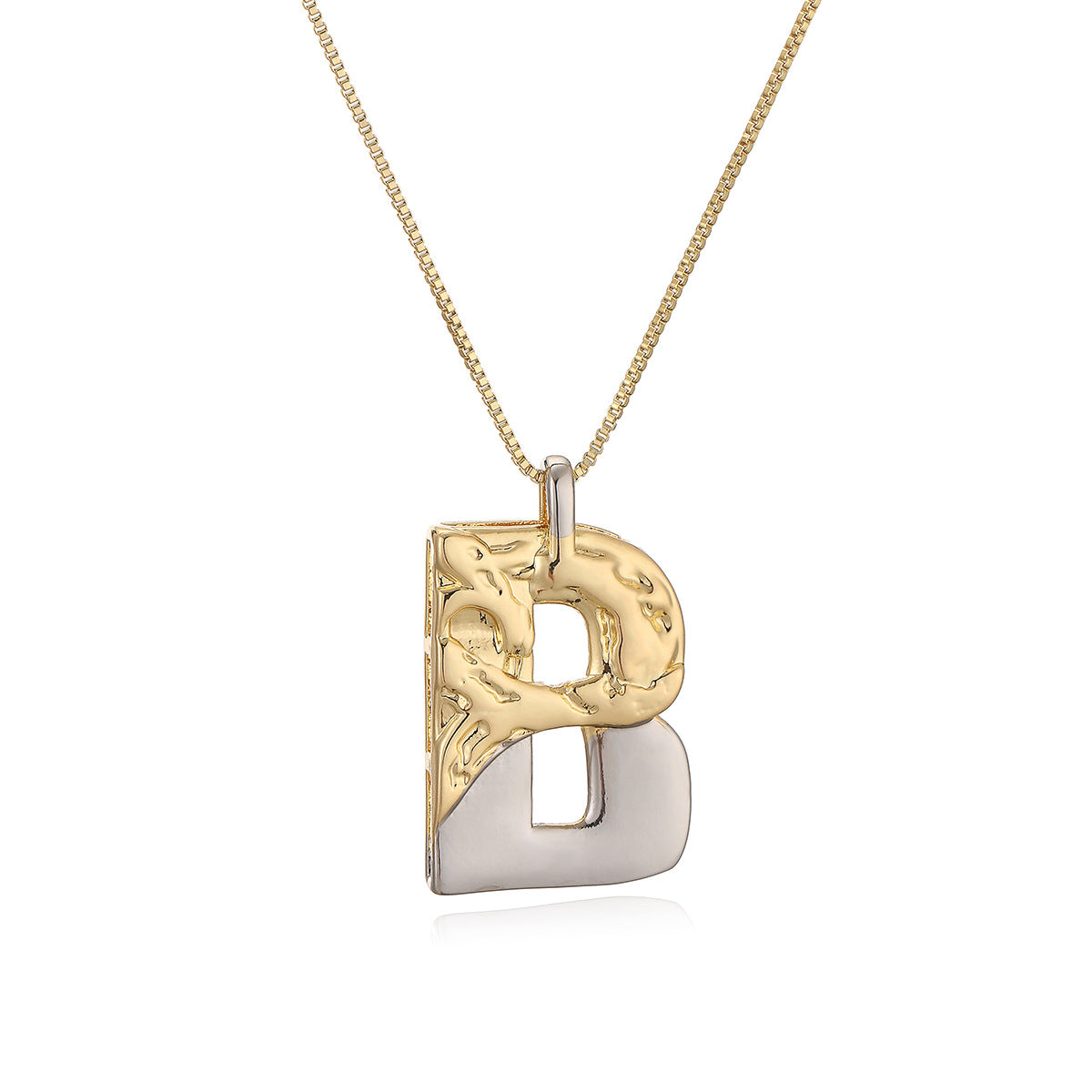 Collana con ciondolo a lettera in rame placcato oro geometrico minimalista da donna