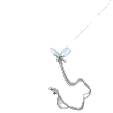 Elegante Collana con Ciondolo a Farfalla, Perle Sintetiche e Intarsi di Strass per Donne, Catena Leggera per Maglione in Stile Minimalista di Lusso