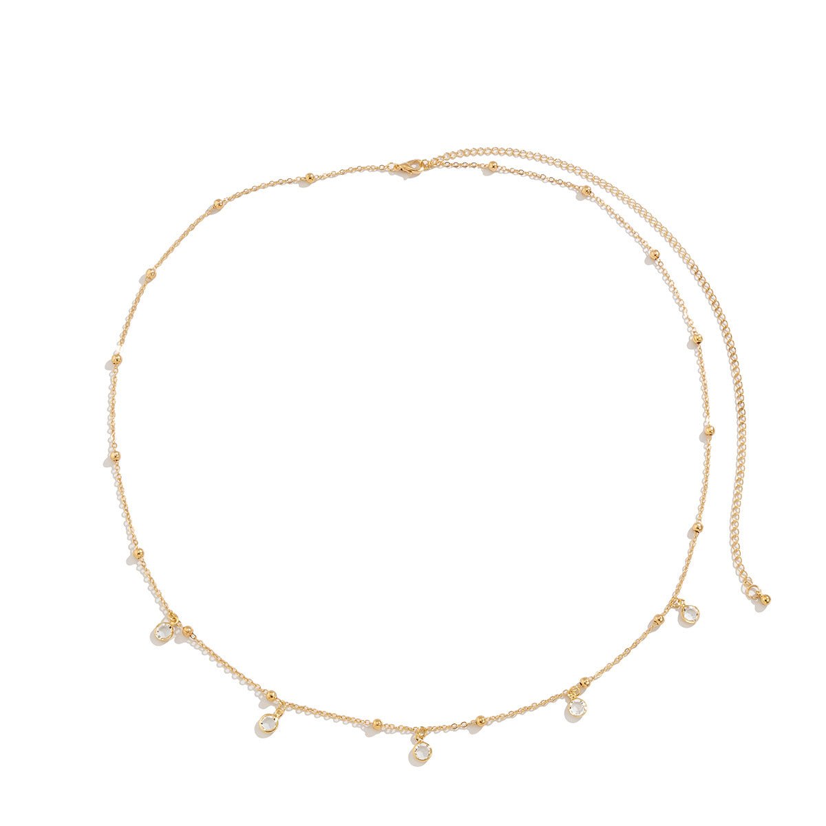 Catena per il corpo con stella geometrica e luna minimalista con nappe da donna in metallo, catena sottile a serpente regolabile da 60 a 100 cm