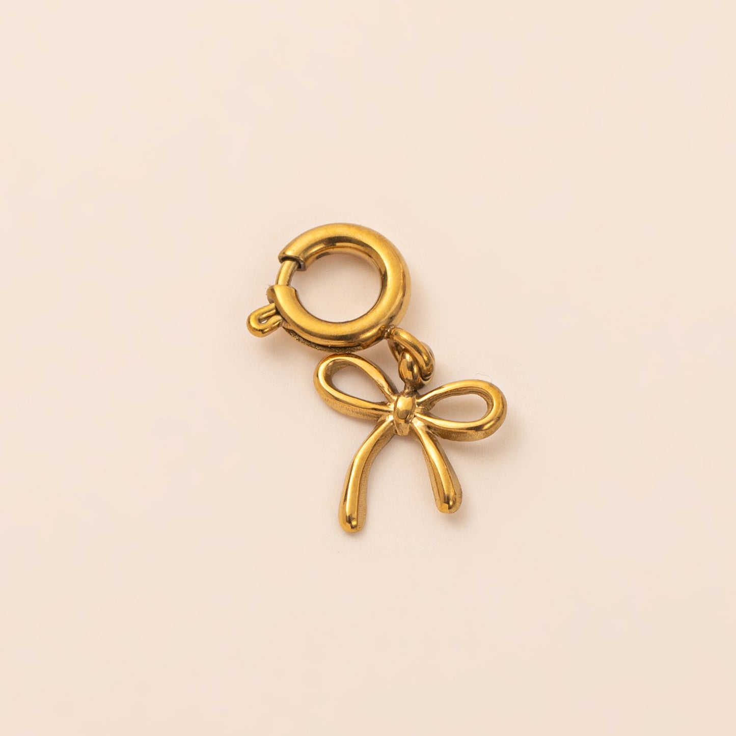 Vintage 18K Gold Plated Stainless Steel Heart Charm Bar
