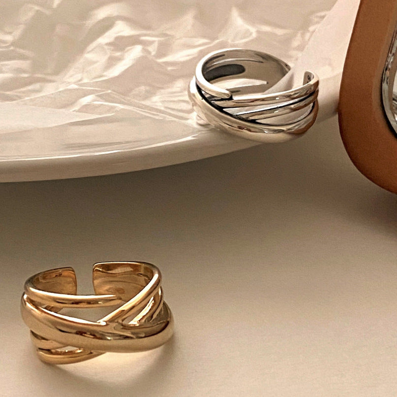 Anillo con incrustaciones geométricas redondas de corazón de plata de ley 925 vintage para mujer
