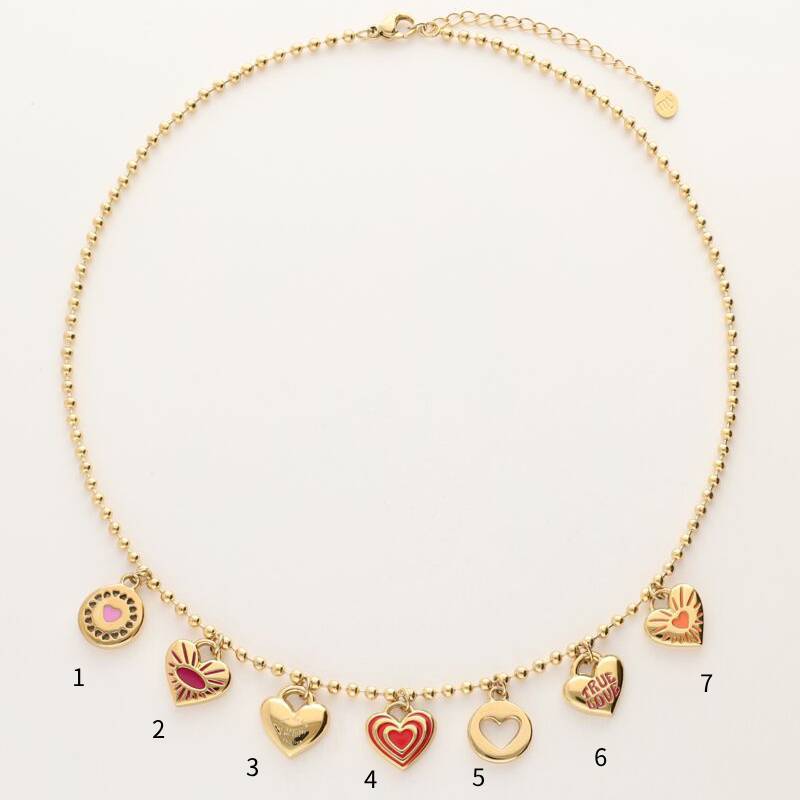 Minimalist Geometric Heart Stainless Steel PVD 18K Gold Plated DIY Charm Bar Necklace