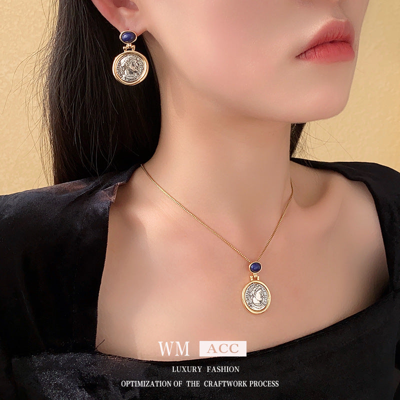 French Style Geometric Round Earrings in Alloy with Plated Finish for Women