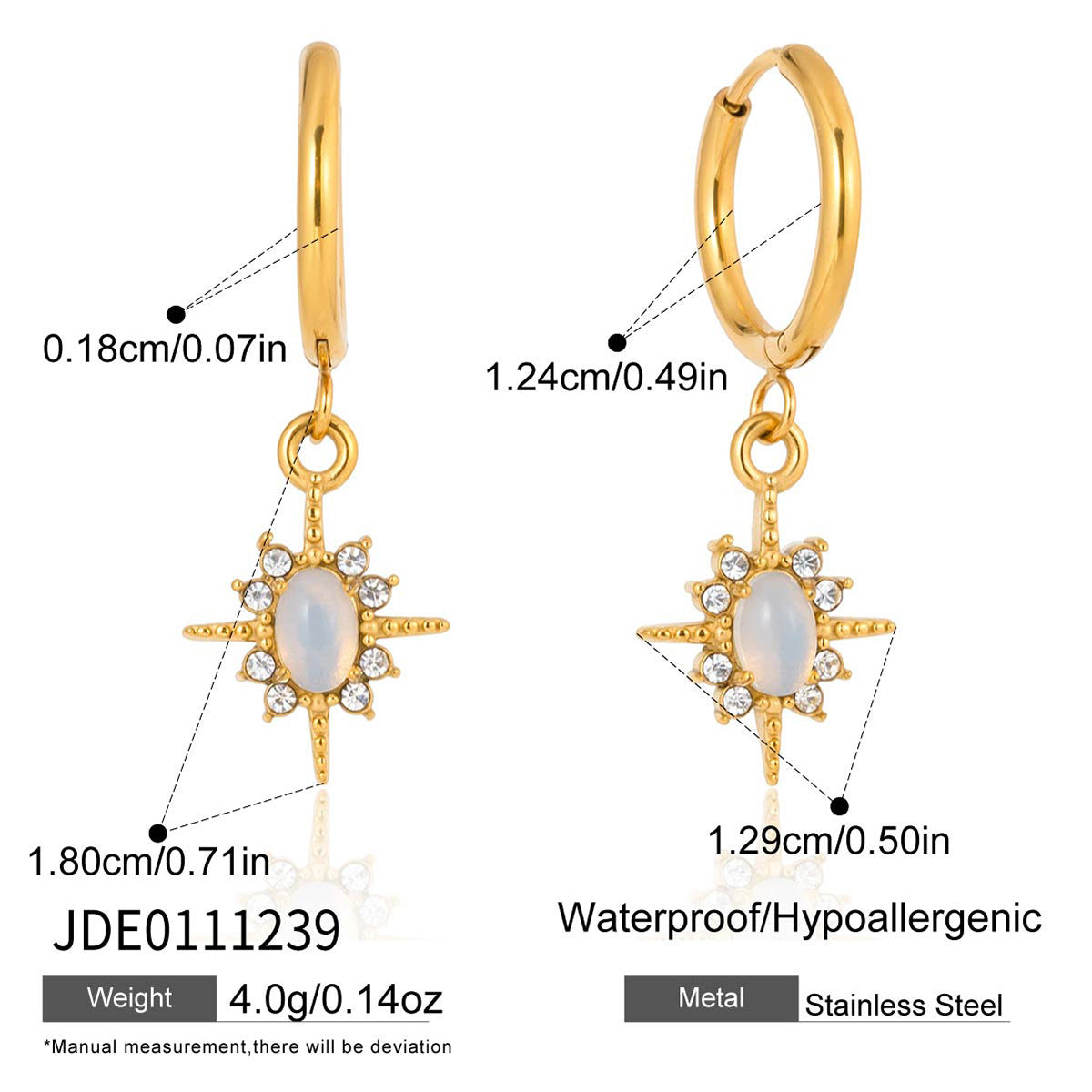 Minimalist Geometric Star Stainless Steel PVD Bracelet for Women