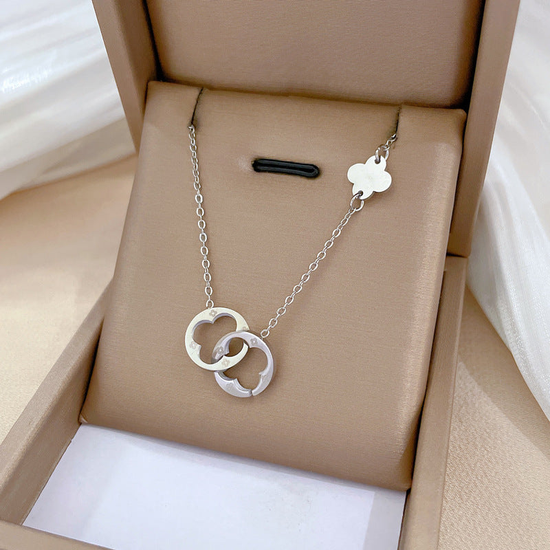 Minimalist Plated Titanium Steel Geometric Necklace for Unisex