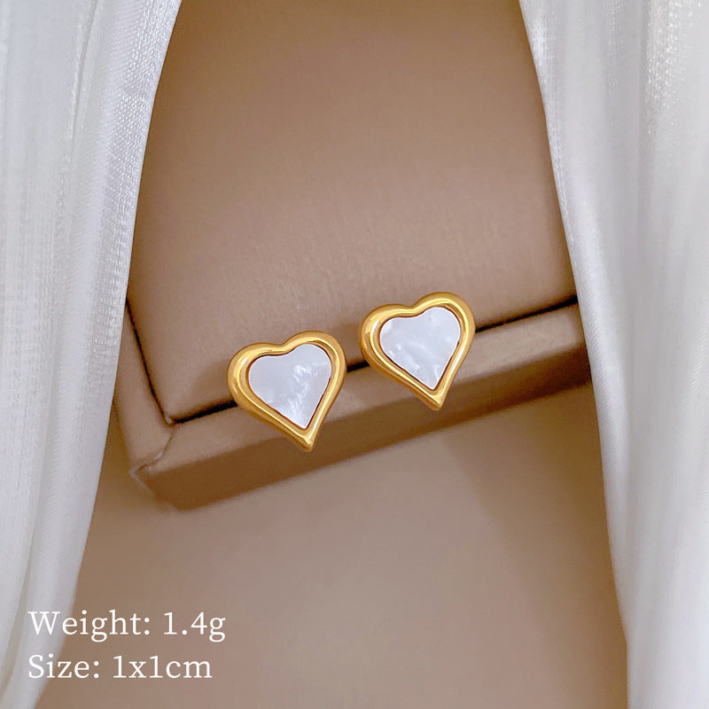 Minimalist Sweet Geometric Titanium Steel Plated Stud Earrings