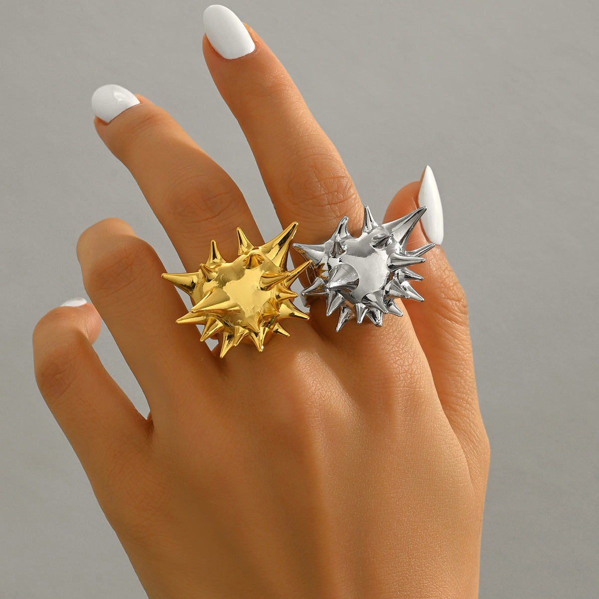 Anello da donna in lega di zinco geometrico minimalista con finitura galvanica - Semplice anello a fascia per dito indice
