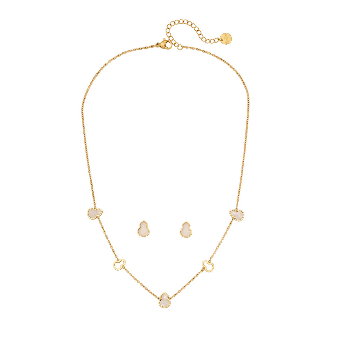 Geometric Asymmetrical Stainless Steel Pendant Necklace Set with Beveled Square Accents for Women