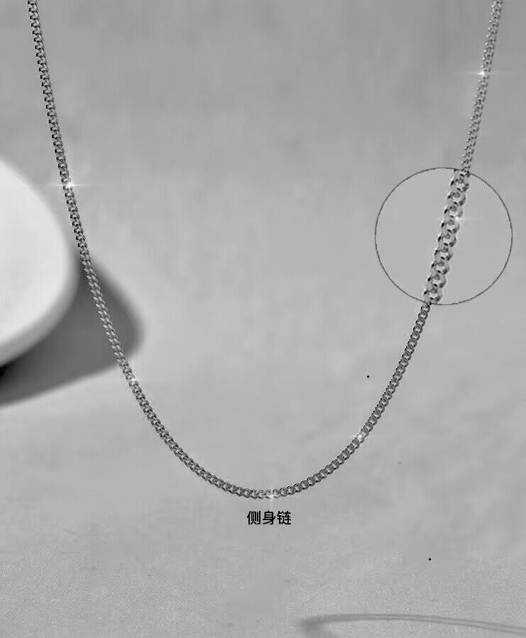 Collana a catena a O in acciaio al titanio minimalista da donna Collana sottile per clavicola senza ciondolo Gioielli in acciaio inossidabile ipoallergenici