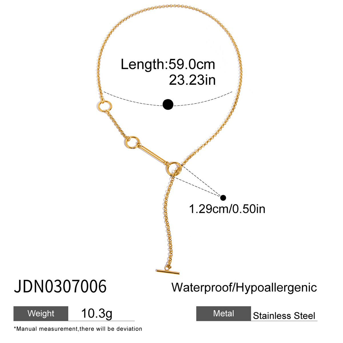 Collana geometrica in acciaio inossidabile con pendente in titanio, catena a Y galvanizzata, gioielli da donna minimalisti alla moda