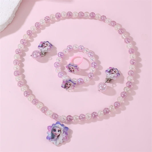 Minimalist Bowknot Resin Necklace for Kids with Polished Finish Round Bead Chain Adjustable for Ages 3 to 10 Years