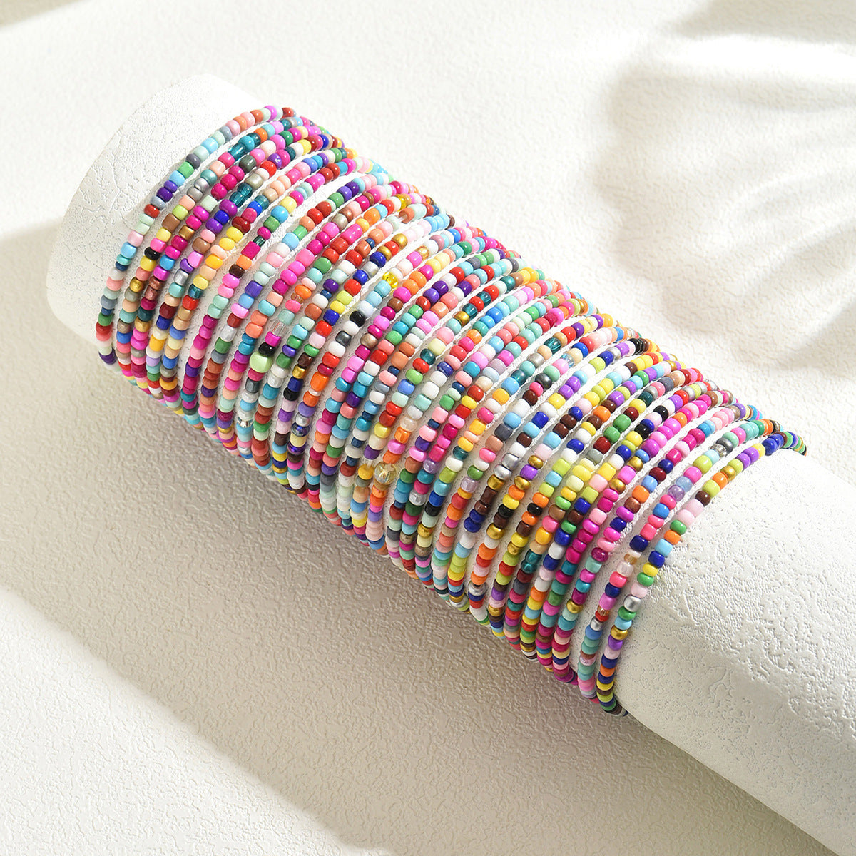 Geometric Minimalist Women's Multi-Layer Bracelet with Colorful Miyu Beads Handmade for Everyday Elegance
