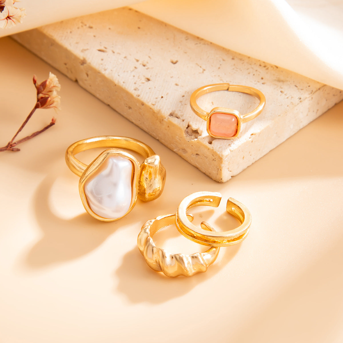 Chic Geometric Zinc Alloy Foot Ring with Faux Pearl Inlay for Women