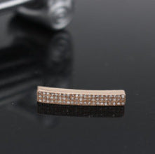 Plated Alloy Rhinestone Charm Bar