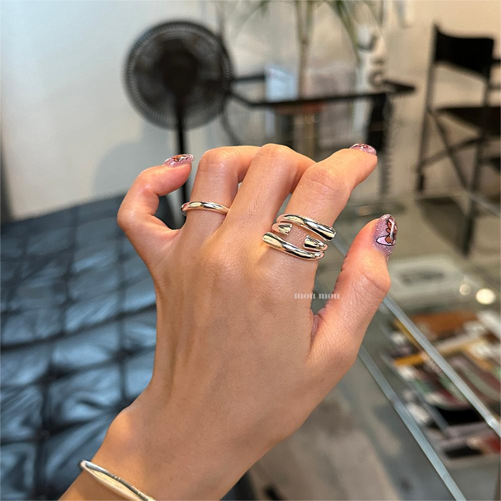 Minimalist S925 Sterling Silver Line Ring with Bowknot Detail for Women