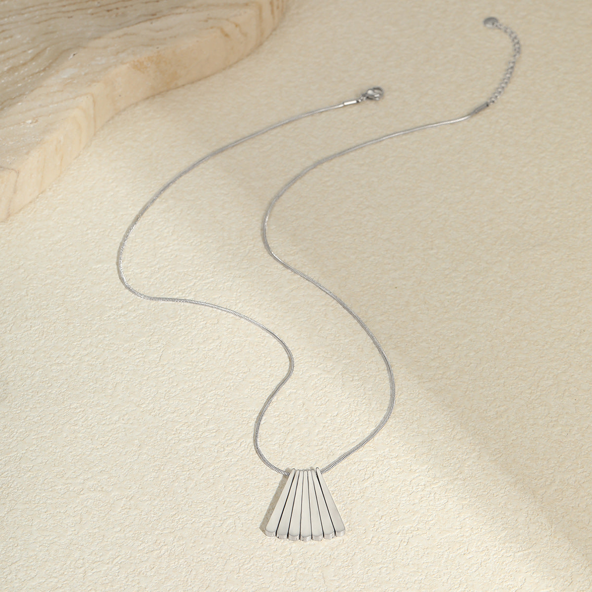 Minimalist Geometric Stainless Steel Necklace with 18K Gold Plating for Women, Delicate Clavicle Chain