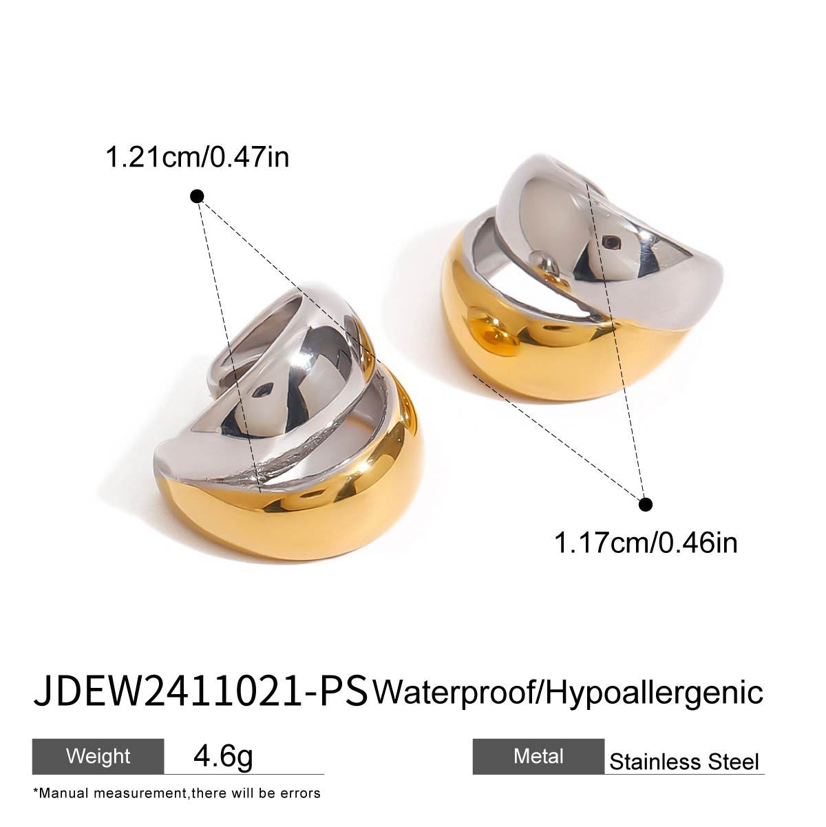 Orecchini a Cerchio Geometrici Minimalisti in Acciaio Inox da Donna con Finitura Placcata, Gioielli Lussuosi Ipoallergenici e Resistenti allo Sbiadimento