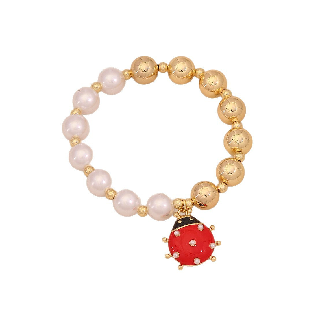 Fashion OL Style Insect-Shaped Imitation Pearl Beaded Bracelet for Women