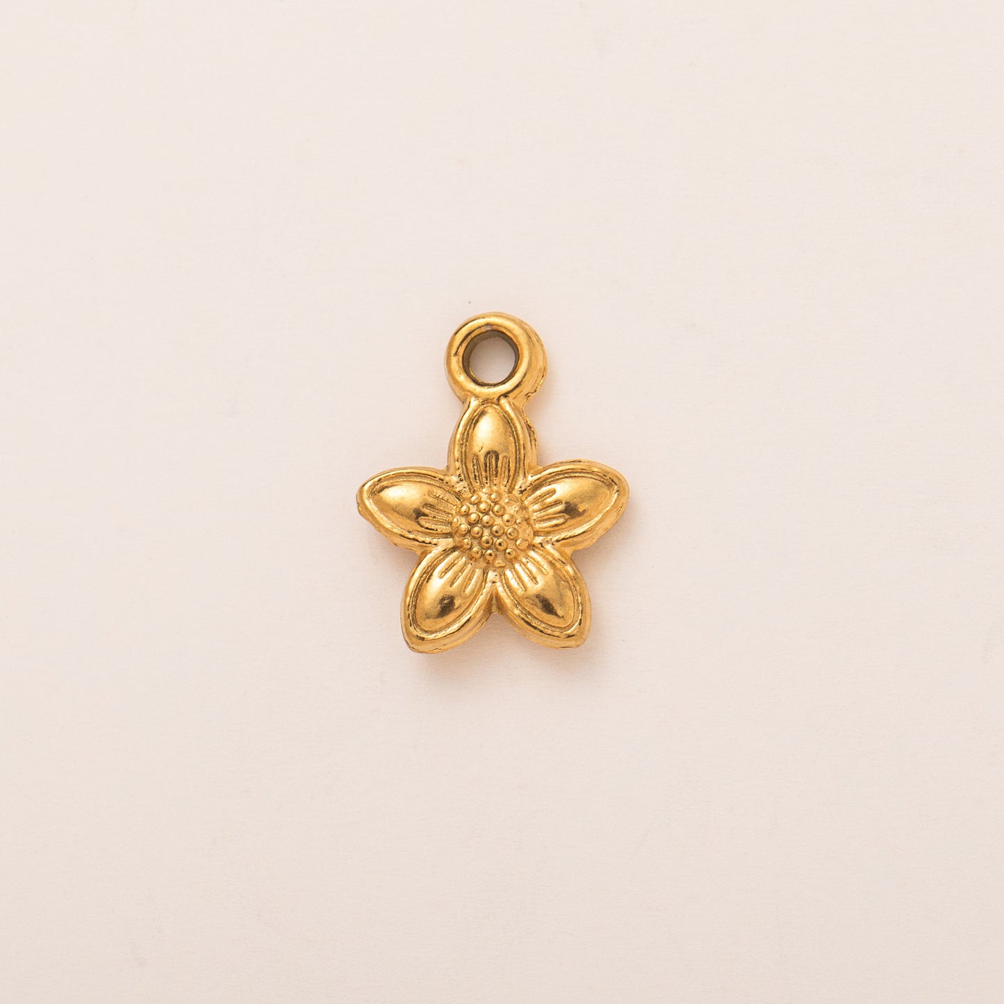 Vintage 18K Gold Plated Stainless Steel Plant Pendant Charm Bar with Adjustable Chain