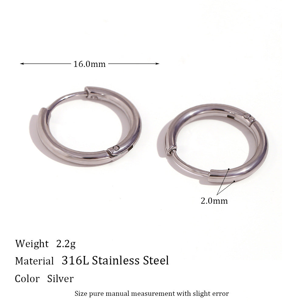 Minimalist Geometric Stainless Steel Ear Cuffs with 18K Gold Plating for Women