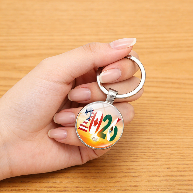 Portachiavi commemorativo in lega di zinco Coppa del Mondo 2026 Regalo creativo