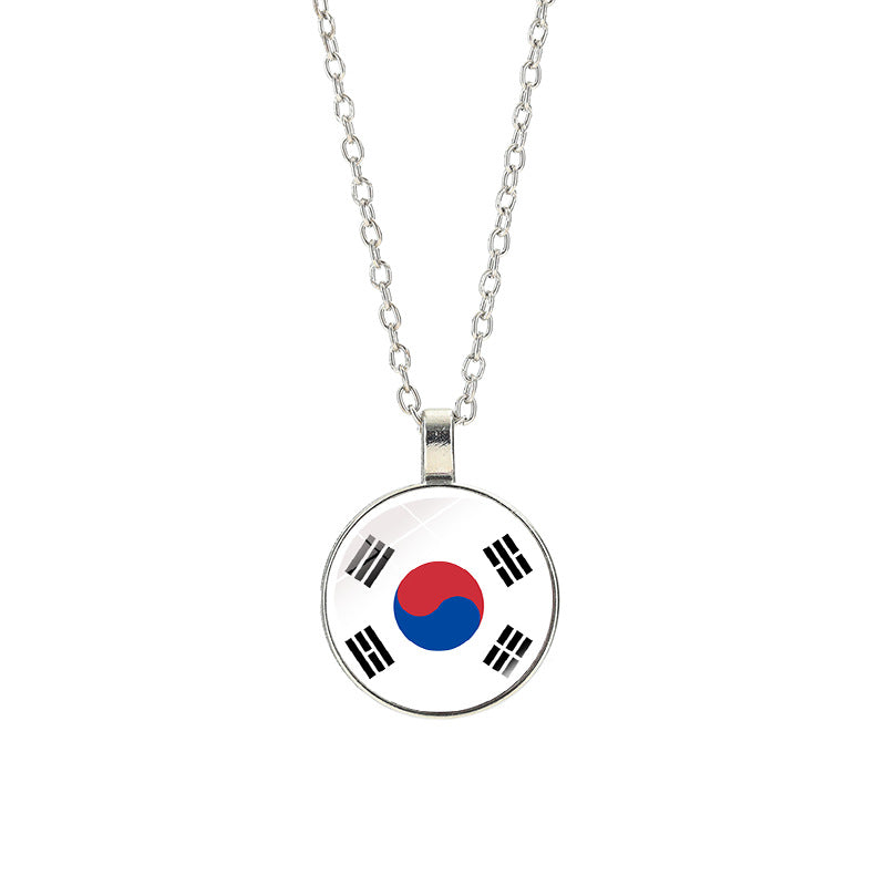 Sporty Geometric Alloy Plated Necklace with Crystal Pendant Unisex Cable Chain
