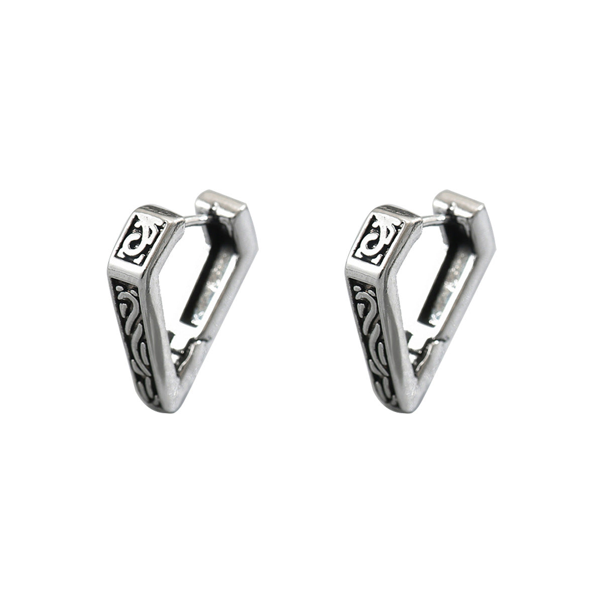 Pendientes de aro de cobre con formas geométricas retro y acabado chapado para moda unisex y uso de oficina