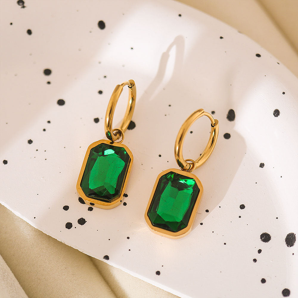 Pendientes de Aro para Mujer Estilo Hip Hop con Diseño Geométrico en Forma de U de Acero Inoxidable Chapado en Oro Minimalista de Lujo